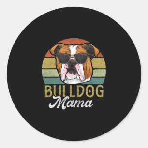 Sticker Rond Frenchie Bulldog Mama Chien Maman