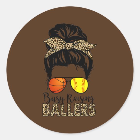 Sticker Rond Fréquente Élevage Ballers Softball Et Basketball M (Devant)