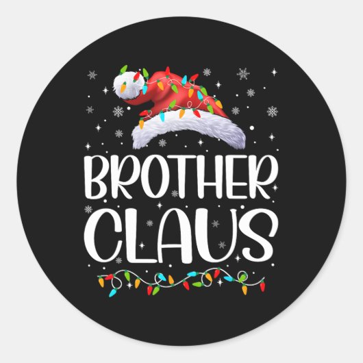 Sticker Rond Frère Claus Jeu Lumières Pyjama de Noël Matchine (Devant)
