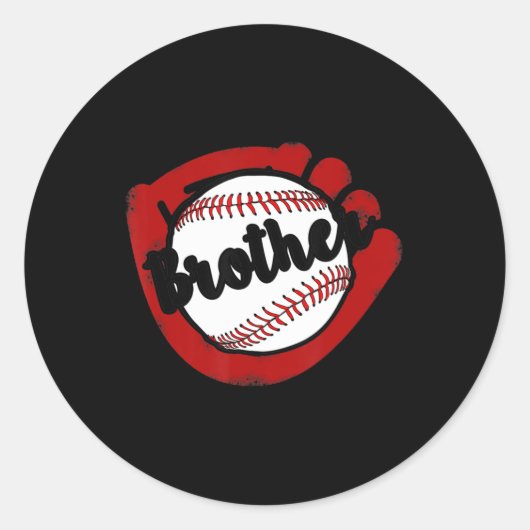 Sticker Rond Frère de baseball de baseball Softball Maman (Devant)