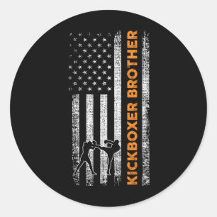 Sticker Rond Frère de kickboxing