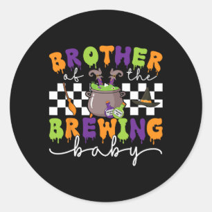 Sticker Rond Frère De La Brasserie Par Halloween Hommes Femmes 