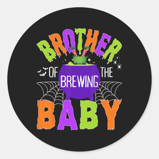 Sticker Rond Frère De La Brasserie Par Halloween Hommes Femmes  (Devant)