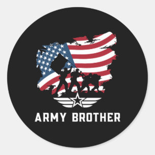 Sticker Rond Frère de l'armée
