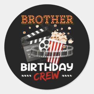 Sticker Rond Frère De L'Équipage D'Anniversaire Movie Nuit Thèm