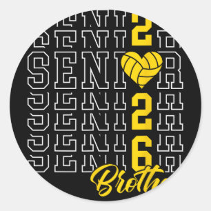 Sticker Rond Frère de volleyball senior promotion 2026 Se