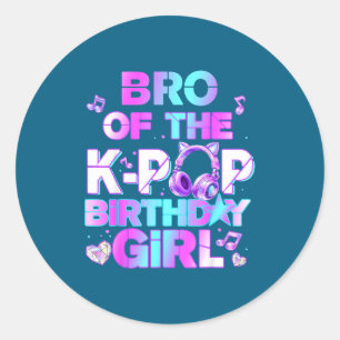 Sticker Rond Frère des filles qui fêtent leur anniversaire en k