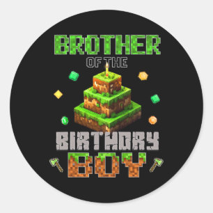 Sticker Rond Frère du garçon de la fête d'anniversaire Joueur d