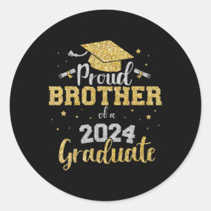 Sticker Rond Frère D'Un Cl De 2024 Diplômé Supérieur Diplômé