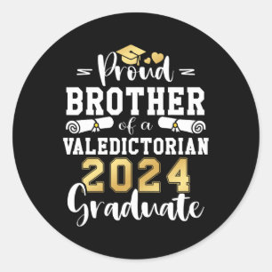 Sticker Rond Frère D'Un Diplôme Valedictorian Cl 2024