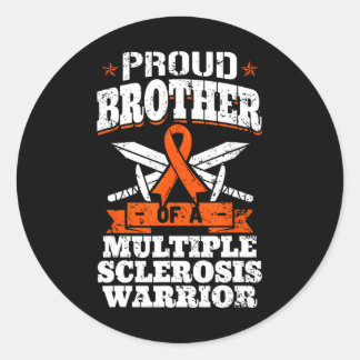 Sticker Rond Frère D'Un Guerrier De Sclérose En Plain