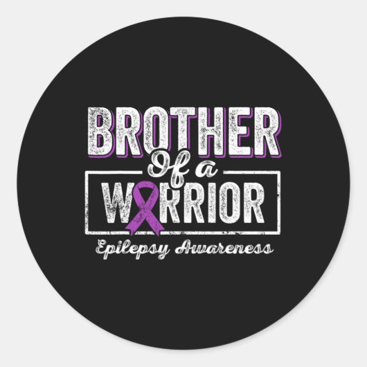 Sticker Rond Frère D'Un Guerrier Épilepsie Frère Ribbo Violet (Devant)