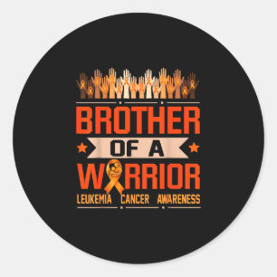 Sticker Rond Frère d'un guerrier sensibilisation à la leucémie 