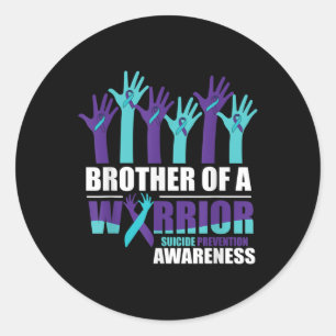 Sticker Rond Frère D'Un Guerrier Suicide Sensibilisation Soins 