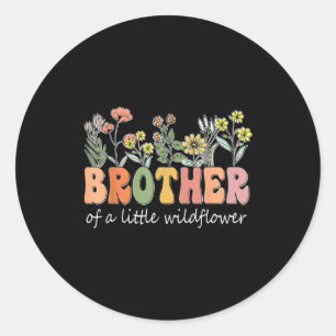 Sticker Rond Frère d'une famille de femmes et de filles petite
