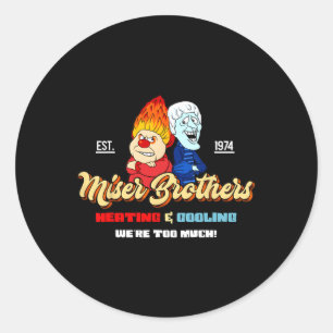 Sticker Rond Frères de chauffage et de climatisation Noël Retro