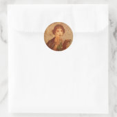 Sticker Rond Fresco of sappho in Pompeii (Sac)
