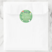 Sticker Rond Fresh Spring Floral Garland Enregistrer la date (Sac)