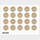 Sticker Rond Fresh Spring Floral Garland Enregistrer la date (Feuille)