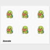 Sticker Rond Fresh Watermelon Bite (Feuille)