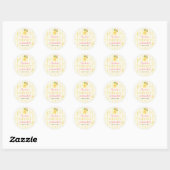 Sticker Rond Freshly Graduated Lemon Pink Bow Graduation (Feuille)