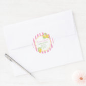 Sticker Rond Freshly Graduated Lemon Pink Stripes Graduation (Enveloppe)