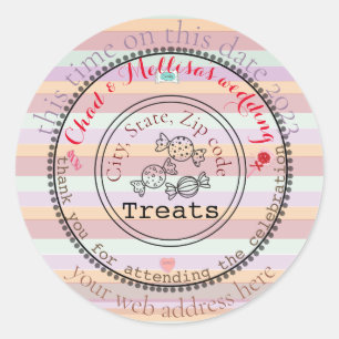 Sticker Rond friandises de mariage personnalisables géniales