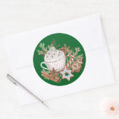 Sticker Rond Friandises de Noël cosy (Enveloppe)