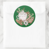 Sticker Rond Friandises de Noël cosy (Sac)