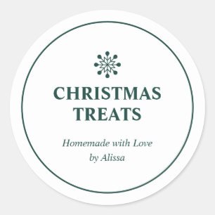 Sticker Rond Friandises de Noël maison vertes Pâtisseries cuite