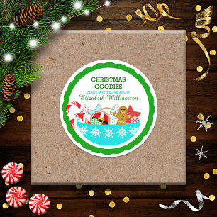 Sticker Rond Friandises de Noël personnalisées