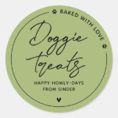 Sticker Rond Friandises modernes pour chiens faits maison (Devant)