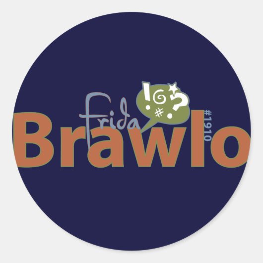 Sticker Rond Frida Brawlo-Sticker (Devant)