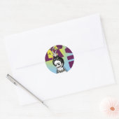 Sticker Rond Frida Kahlo Pop Art Portrait (Enveloppe)