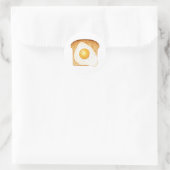 Sticker Rond Fried egg on toast (Sac)