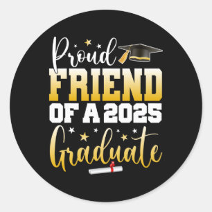 Sticker Rond Friend Senior 2025 Fier Ami D'Un Cl De 2025 Gr
