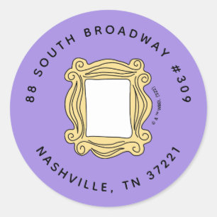 Sticker Rond FRIENDS™   Cadre de fenêtre d'anniversaire avec ad