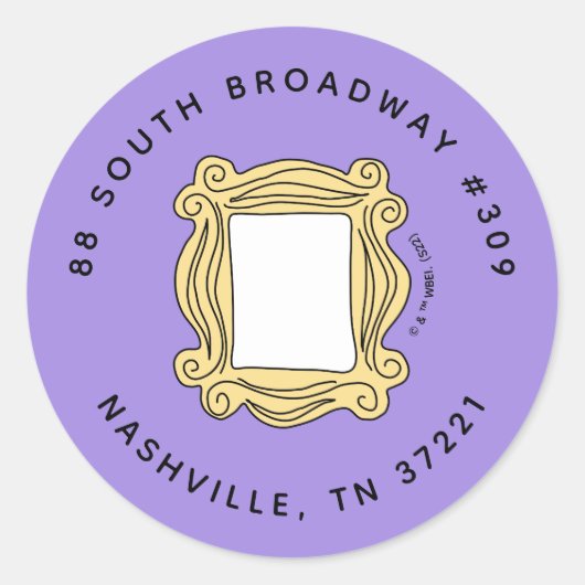 Sticker Rond FRIENDS™ | Cadre de trou de serrure d'anniversaire (Devant)