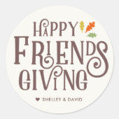 Sticker Rond Friendsgiving | Couleur de l'automne (Devant)