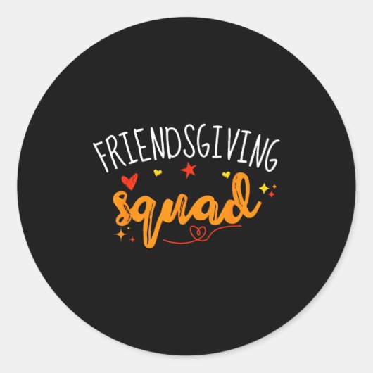 Sticker Rond Friendsgiving Squad Funny Thanksgiving Friendship (Devant)