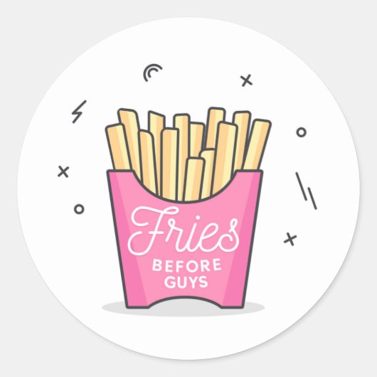 Sticker Rond Fries avant les garçons (Devant)