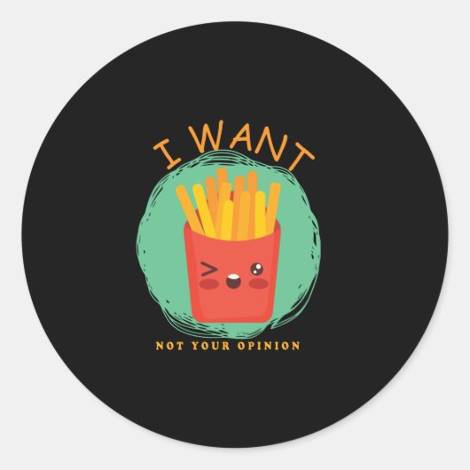 Sticker Rond Fries françaises (Devant)