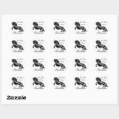 Sticker Rond Friesians, lettre noire (Feuille)