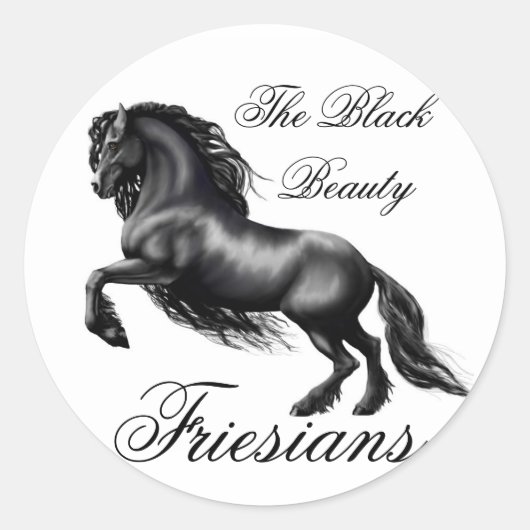 Sticker Rond Friesians, lettre noire (Devant)