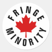 Sticker Rond Fringe Minorité canadienne Feuille d'érable rouge (Devant)