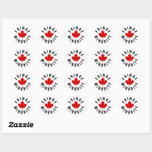 Sticker Rond Fringe Minorité canadienne Feuille d'érable rouge