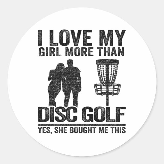 Sticker Rond Frisbee Golf Sket J'aime ma fille plus que Disc Go (Devant)