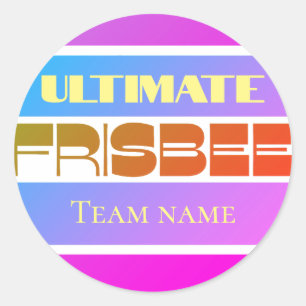 Sticker Rond Frisbee personnalisable rose chaud