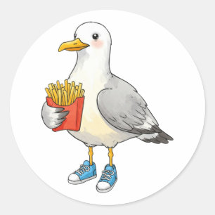 Sticker Rond Frites de mouette drôles pour baskets