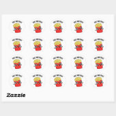 Sticker Rond Frites Et Brille Blagues Nourriture Drôle (Feuille)